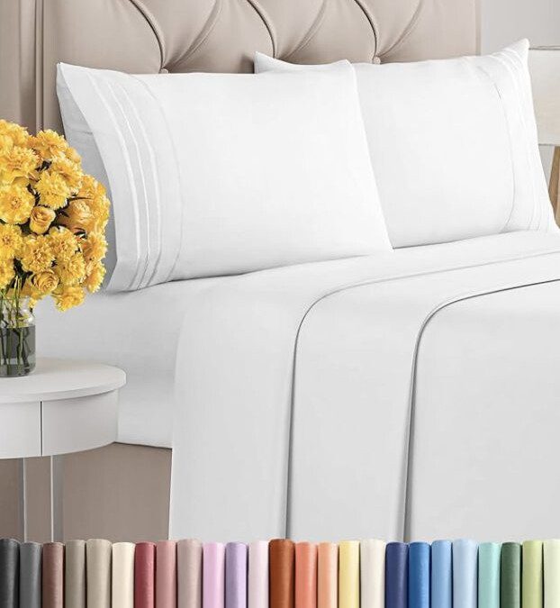 Queen Size 4 Piece White Sheet Set – $14.99!!